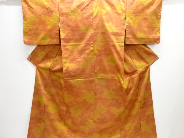 暈し柄織り出し手織り節紬着物